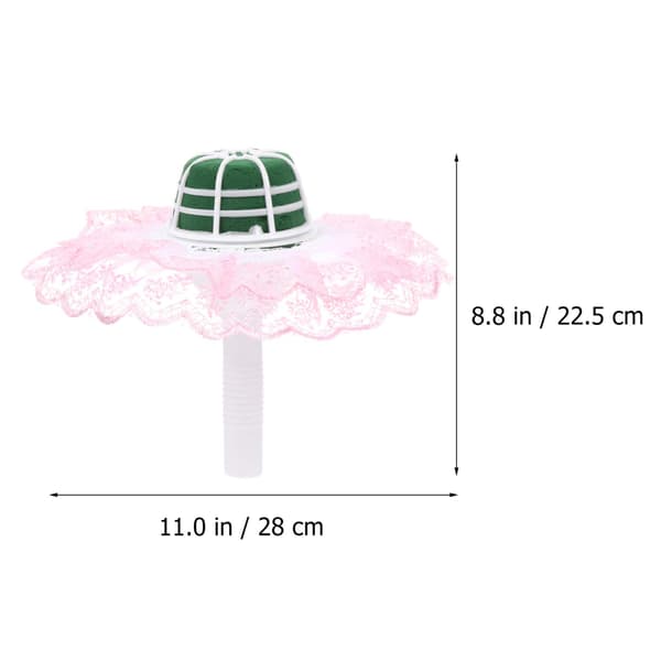 2 stykker blomsterbuketholder brudebuketholder håndtag blomsterskum (pink, låg tilfældig farve) pink