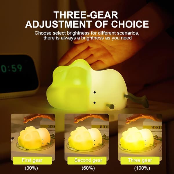 LED nattlys for barn, med berøringskontroll og 30-minutters timer, 3 lysmoduser nattlys baby