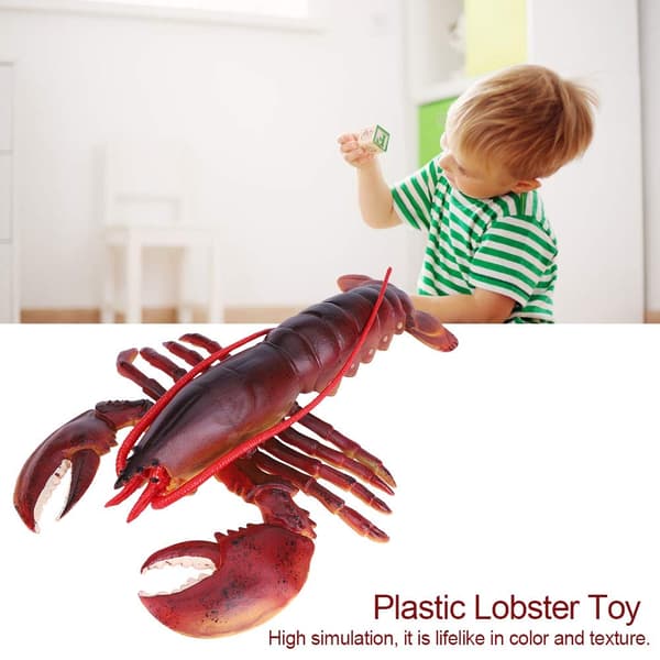 Simuleret plastikhummermodel, kunstigt marineplastdyr til børn (23 cm) 23cm