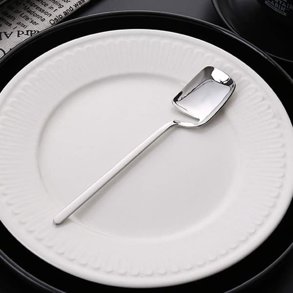 8 stk. dessertgafler og -skeer i rustfrit stål til dessert, te, kaffe, forret (sølv) silver