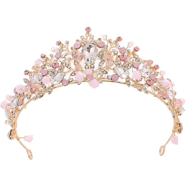 Crystal Tiara, Pearl Princess Costume Crown, Pannband, Blomstertävling, Bröllop, Bröllop