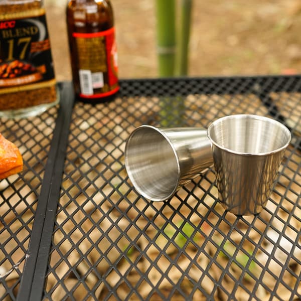 4-pak snapseglas i rustfrit stål 100 ml genanvendeligt snapseglas metalsnapseglas med pose bærbart