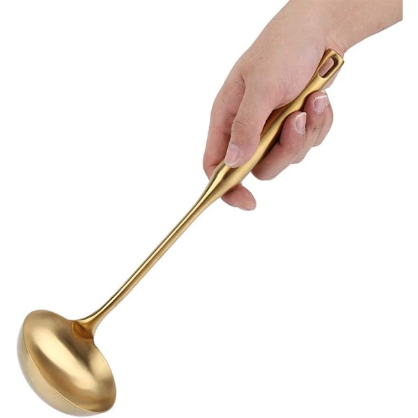 Slev Skål Soppa Rostfritt Stål Köksspatel Vändare Matlagningsverktyg (Tyrant Gold)