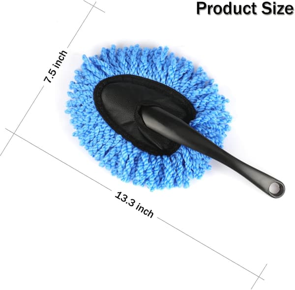 2-pakning Mini Mikrofiber Bil Dash Støvbørste, Multifunksjonell Bilrengjøringsbørste blue
