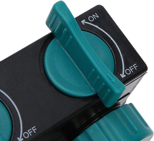Haveslangesplitter, plastdrypvandsforbinder, 4-vejs DN20 DN25 FNPT-haneforbindelse med 1/4in lynkobling