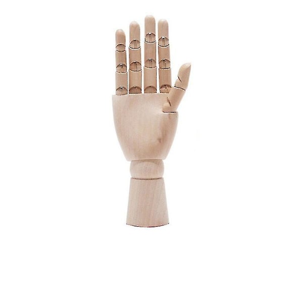 Trähandmodell, Flexibel rörliga fingrar Manikin Handfigur för skissritning (L) l