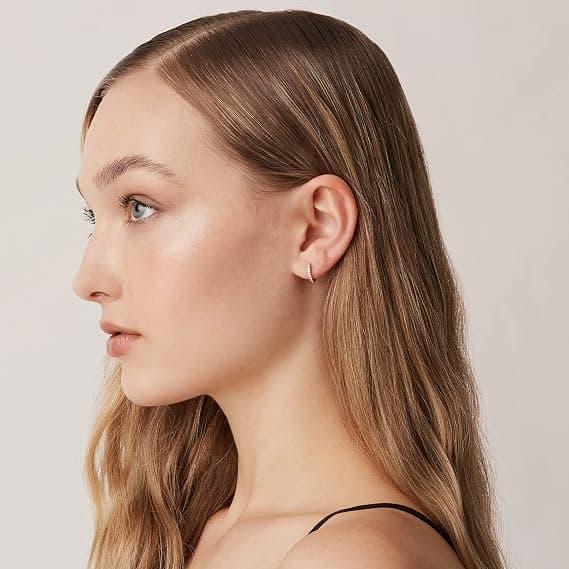 14K Guldbelagte Cubic Zirconia Manchetøreringe Huggie Stud