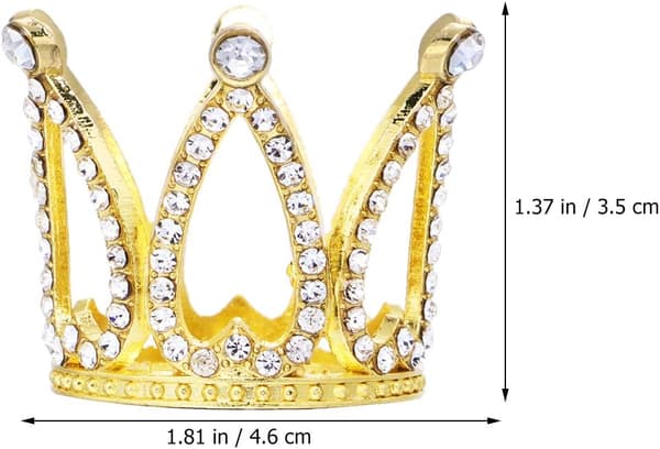 2 stk. kronekaketopper Bursdag Bryllupskake Minikronepynt Festivalfest (Gull) Gold
