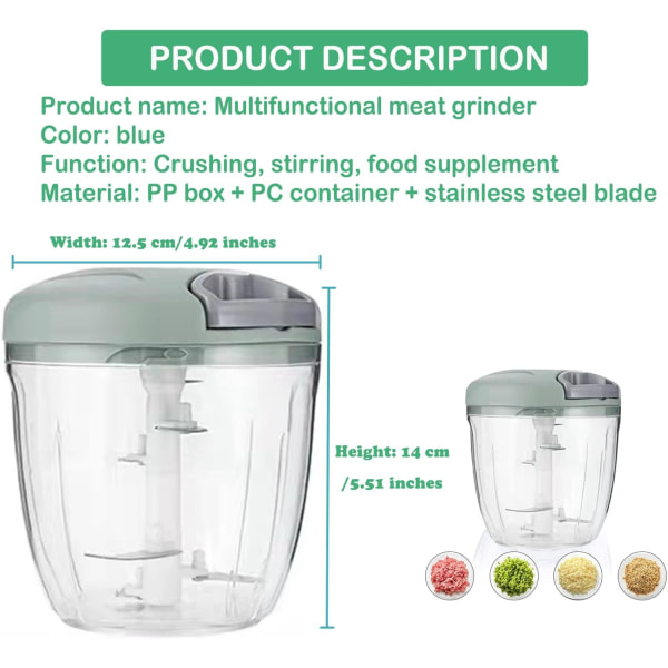 Lökhackare, 900 ml kapacitet, grönsaker, frukt, lök (fem blad)