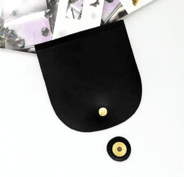 Læder DIY Sy Tilbehør, Taske Flip Cover Split Læder Magnetisk Spænde (sort) Black