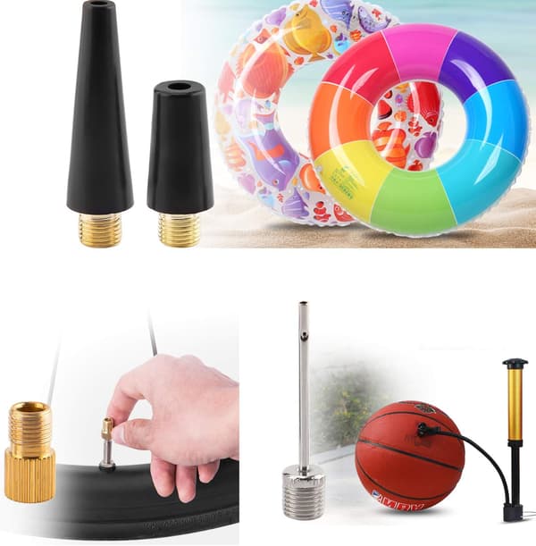 8 st nålpumpadapterkit för uppblåsning av däck, för uppblåsbara bollar och cyklar