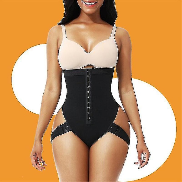 Cuff Tummy Trainer Kvinnlig Exceptionell Shapewear 2-i-1 Hög Midja Höftlyftande Byxor（L)