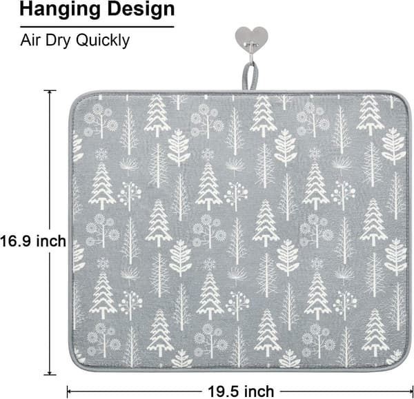 Pakke med 2 superabsorberende mikrofiber oppvaskmatter, 48,8 x 40,1 cm (grå)