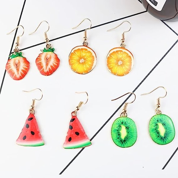 10 st Emalj fruktskiva Berlocker Mathängen Smyckenstillverkningsberlocker för gör-det-själv-halsband（orange） color 2