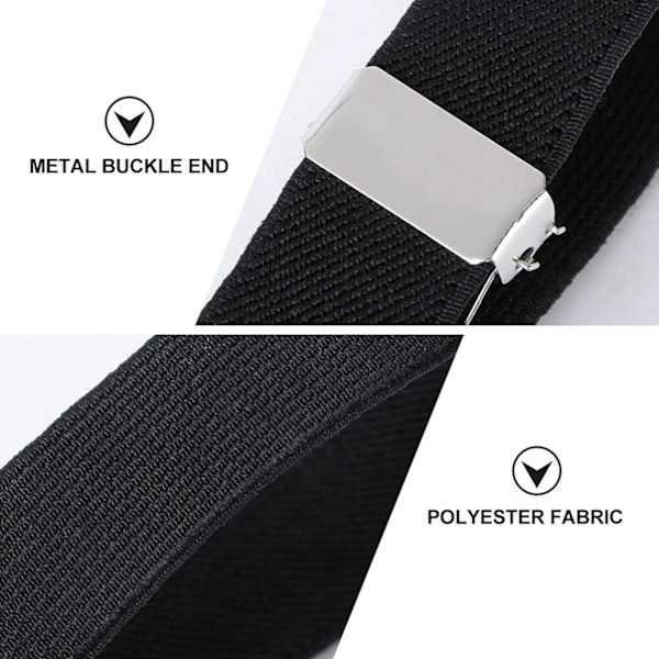 Manschett Anti-Slip Arm Loop Bartender Elastisk Ärm Loop Manschett 1 Par (Vit)