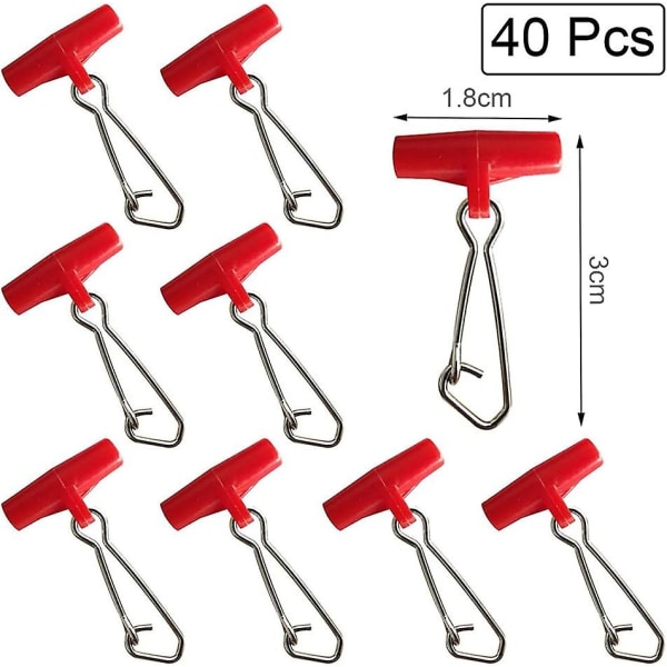 40 st fiskespö sinker slides T-formad linje fiske swivels Finder Clip för havsfiske