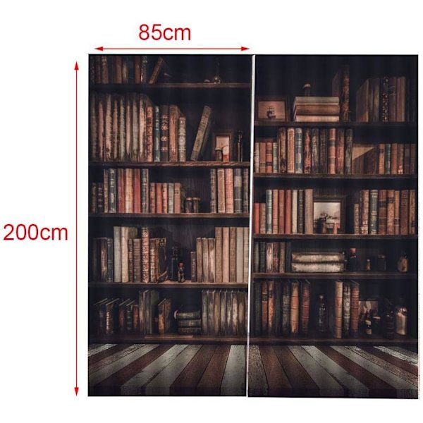 Mörkläggningsgardiner, 3D-bokhylletryckta draperier för sovrumsvardagsrumsdekor
