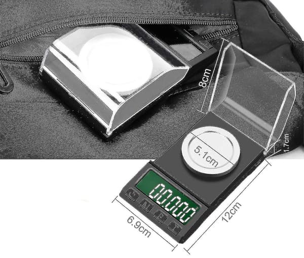 Digital fickvåg, 50 g/0,001 g precision milligramvåg med LCD-display