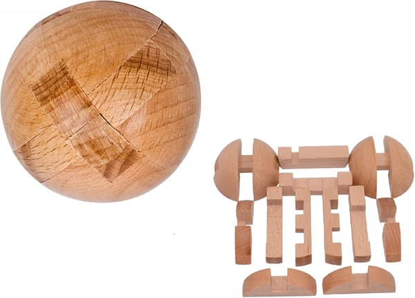 Hjernetrimleke i tre, \"Puzzle Magic Ball\", håndlaget