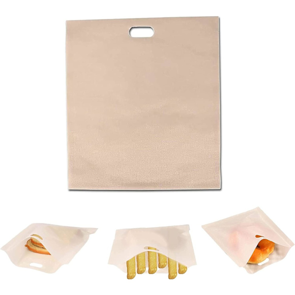 5 st återanvändbara toastpåsar, non-stick snacks-påsar för grillade ostsmörgåsar pizza, 6,3 x 6,5 tum 16*16.5cm