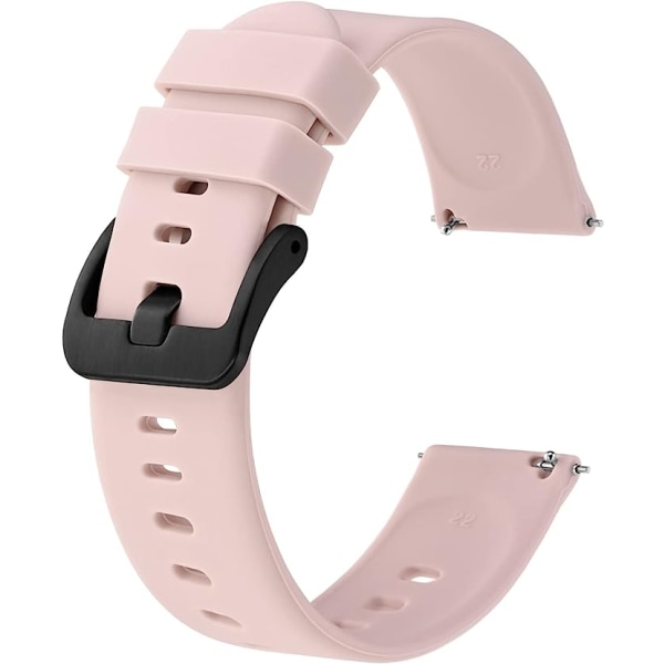 Watch i silikon, tunna armband med snabb spelning, 22 mm (ljusrosa) pink