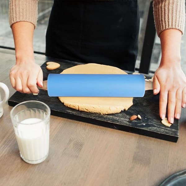 2 stk. silikone kagerulle med non-stick overflade, medium og mini (blå og orange)