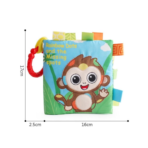 Baby tygbok Spädbarn Mjuk BB-enhet Tidig tygberättelse Skallra bok color 2