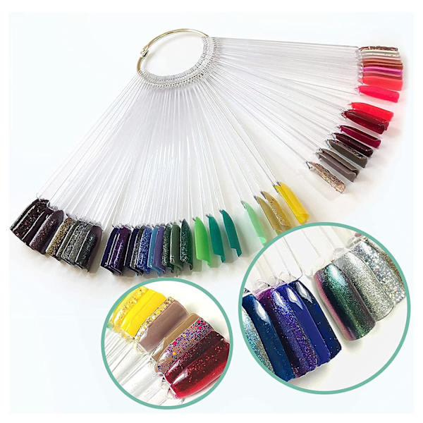 Nagelprover 1 set totalt 50 tips plast nagelprover genomskinliga pinnar