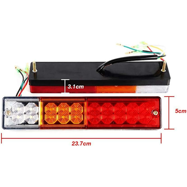 2 st bakre bakljus LED lastbilsbakljus bromsljus stopplykta backljus, 12V