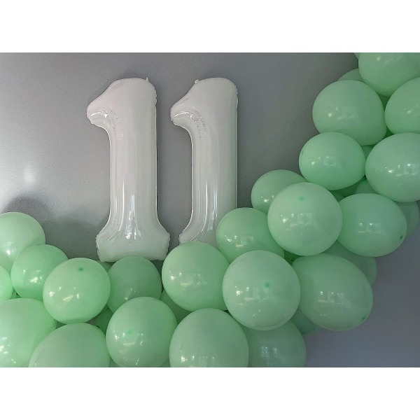 40 tums folieballonger Vita stora mylar heliumballonger Födelsedagsfestdekorationer（nummer 1） color 1