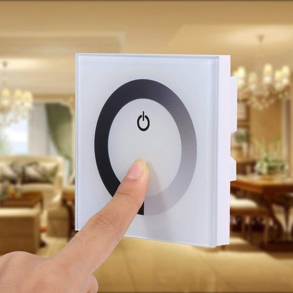 12V-24V Vægmonteret Panel Touch Skærm Controller LED Strip Lysdæmper (sort) black