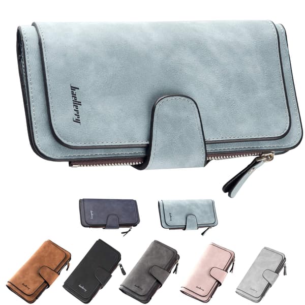 Dame retro pung, stor kapacitet, lang pung, damepung (lyseblå) Light Blue