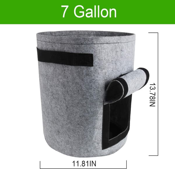 2-pack 7-gallon smarta potatispåsar med kardborrfönster, dubbla lager premium andningsbar non-woven tyg