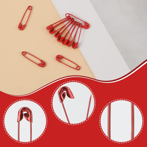 120 st 19 mm mini säkerhetsnålar metall säkerhetsnålar för konsthantverk sömnad smycken (röd) Red