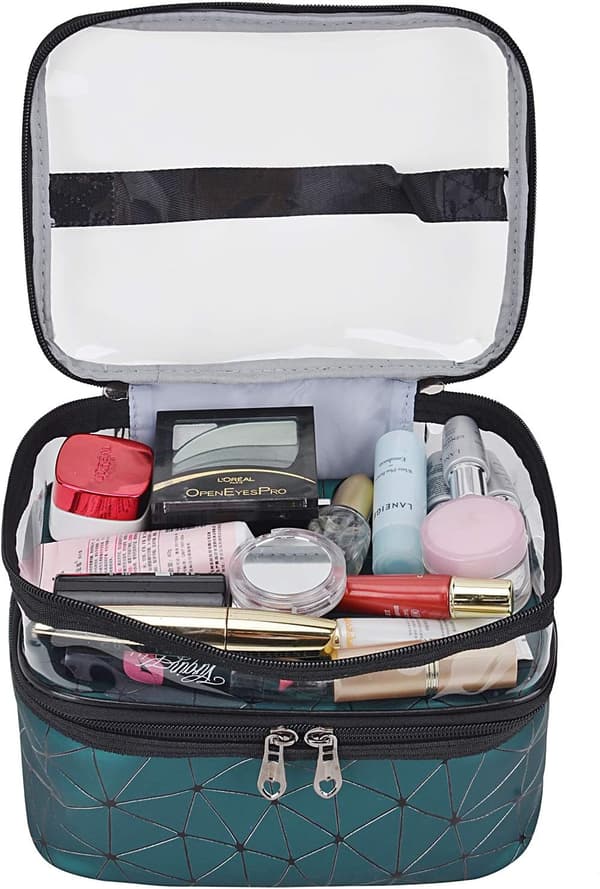 Makeup-tasker Dobbeltlags Rejse Kosmetiktasker Makeuptaske Toilettasker (grøn) green