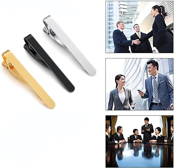 3 stykker kobber slips tang, slanke slips tang, mænds slips, klassiske slips tang (guld, sølv, sort)