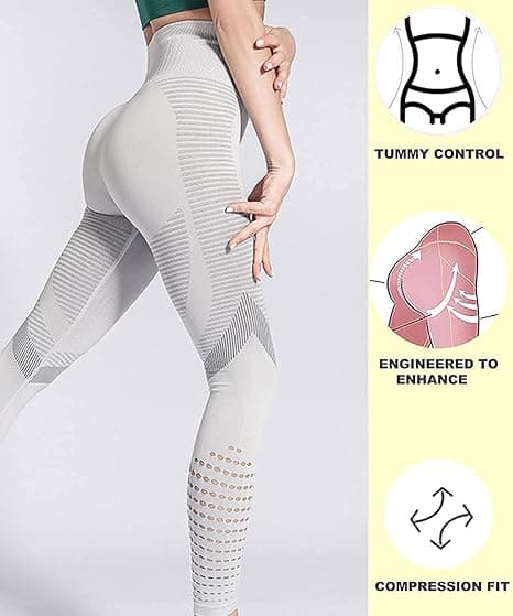 Sportsbukser til kvinder Bløde åndbare mesh elastiske højtaljede yogabukser White m