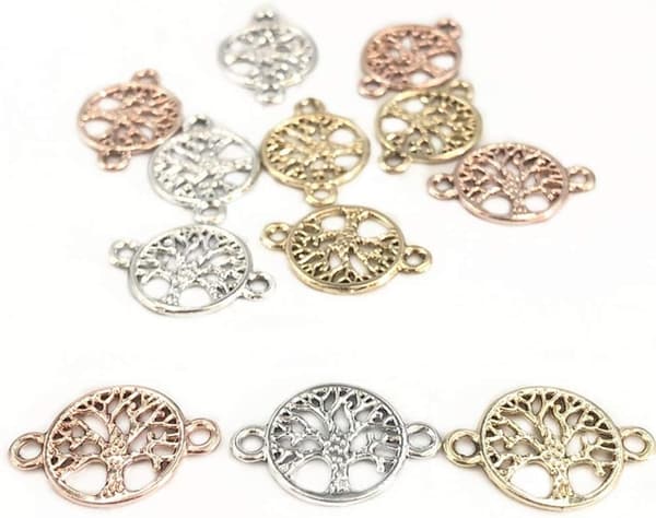 DIY Livets Træ Vedhæng Armbåndsforbinder (Tilfældig Farve) 30 Stykker