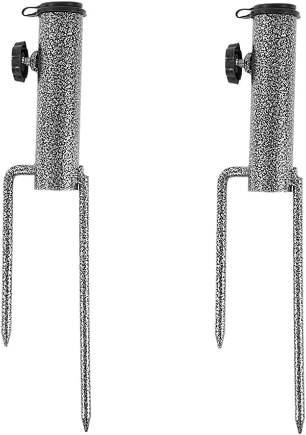 2-pack Parasollstativ i Stål, Hållbart Strandparasollstativ, Hållare för Jordskruv