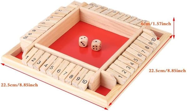 Traditionelt Shut The Box Spil til 4 Spillere Digital Flop Spil Pub Brætspil red
