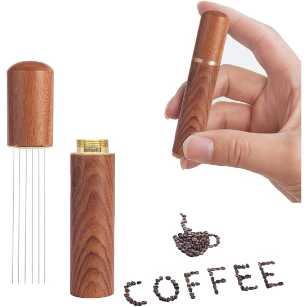 Espressodistributörsverktyg med 6 fina nålar 0,4 mm kaffetillbehör, kaffetamper espressonål