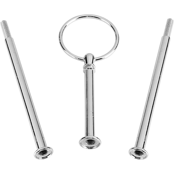Flerlagers kakfat stativ handtag fruktfat hårdvara centrum handtag montering(3-lager rund silver) Silver