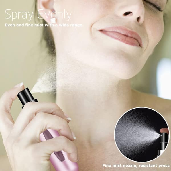 2 stk påfyllbare parfymeflasker, bærbare mini separate parfymeflasker, reise- og utfluktspraydispensere 5ml/0.2oz (rosa) Pink