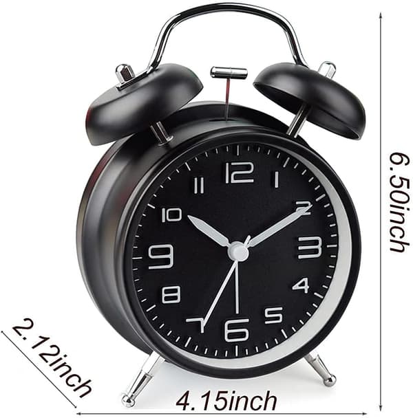 Analog väckarklocka Dubbelklocka Hög väckarklocka för tunga sovare