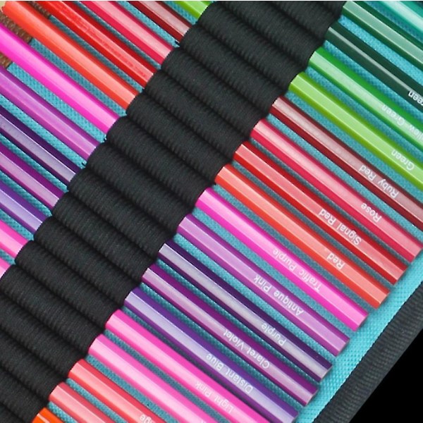 Set med 50 färgpennor, ritsats för färgpennor med bärbar canvasväska Purple