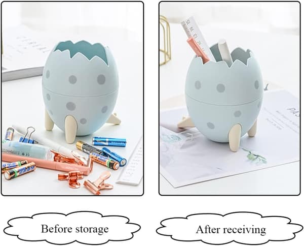 Multifunksjonell tegneserie dinosaur egg pennholder (blå, rosa) 2 stk