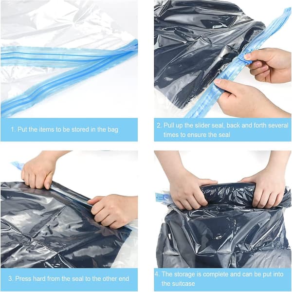 Rulla upp förvaringsväskor för resor, 12-pack 60x40 CM kompressionspåsar