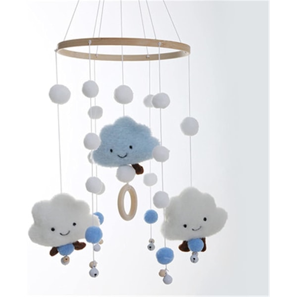3D Clouds Mobile Bell Baby Hängspel Mobil för barnkammare Sängdekor (blå) blue