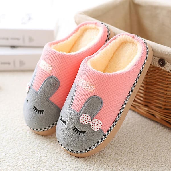 Bomullstofflor Tofflor Mysig Hem Halkskyddstofflor (Storlek:35-36) pink 25cm