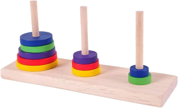 Puupeli Aivot Puzzle Hanoi-torni Klassinen Torni Joki Bambu Avaa Puzzle
